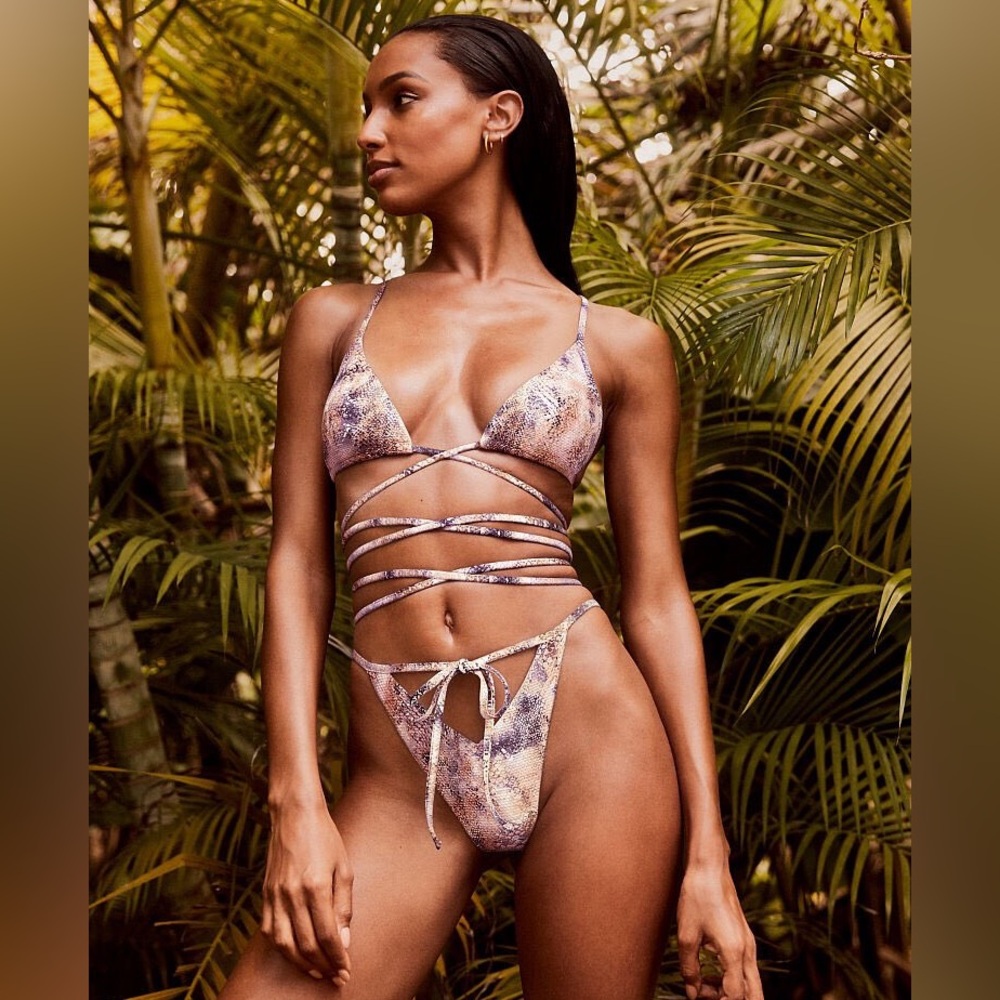 Victoria Secret V-Front Brazilian Tanga Bottom and Wrap Triangle Top (Medium)
